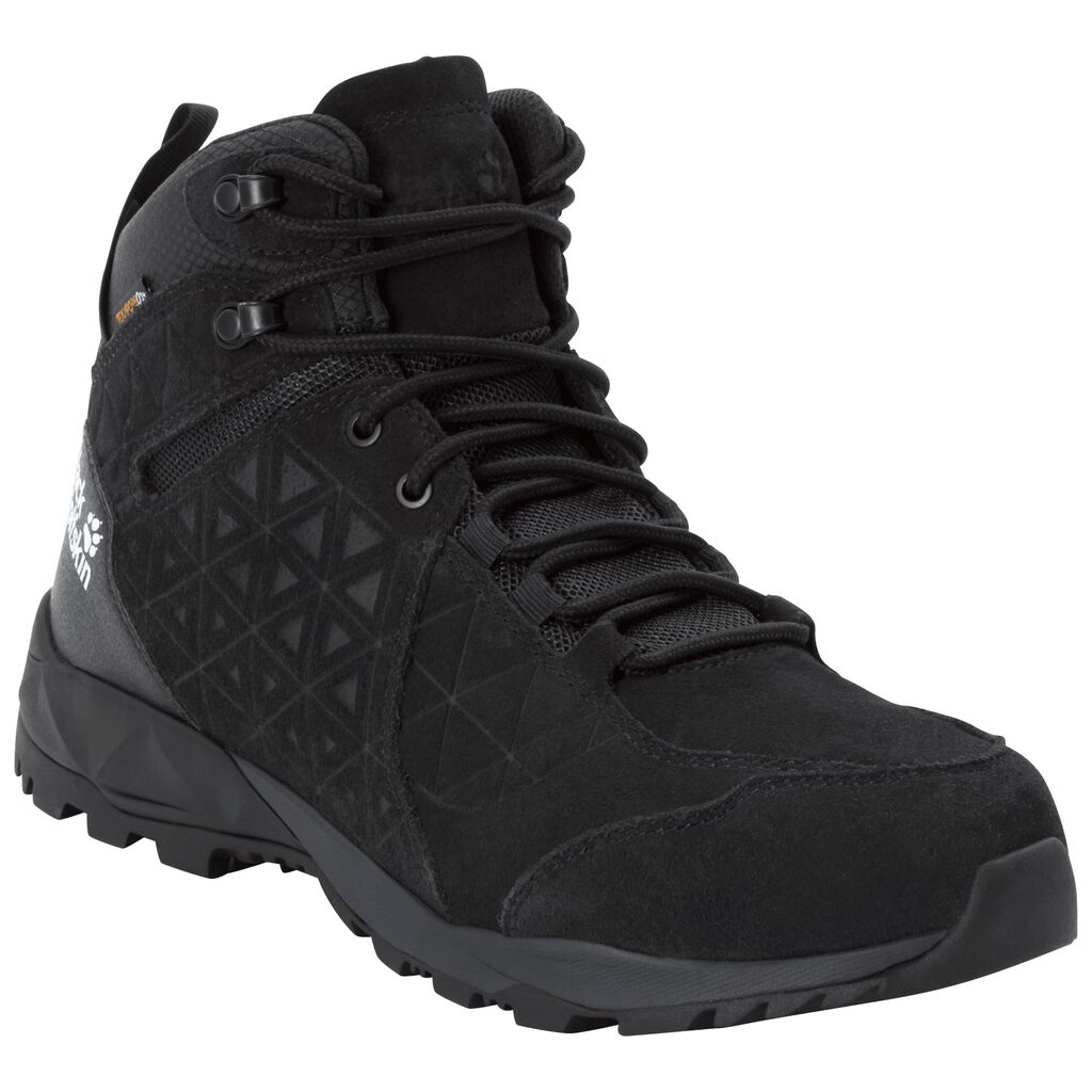 Jack Wolfskin CASCADE HIKE LT TEXAPORE MID Férfi Túracipő Fekete - MQLWGS-213